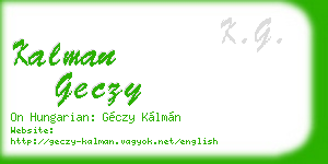 kalman geczy business card